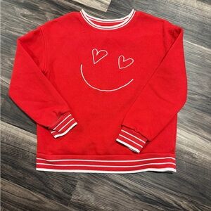 Cat & Jack Red Crewneck Sweatshirt Size Medium with White Stripe Trim